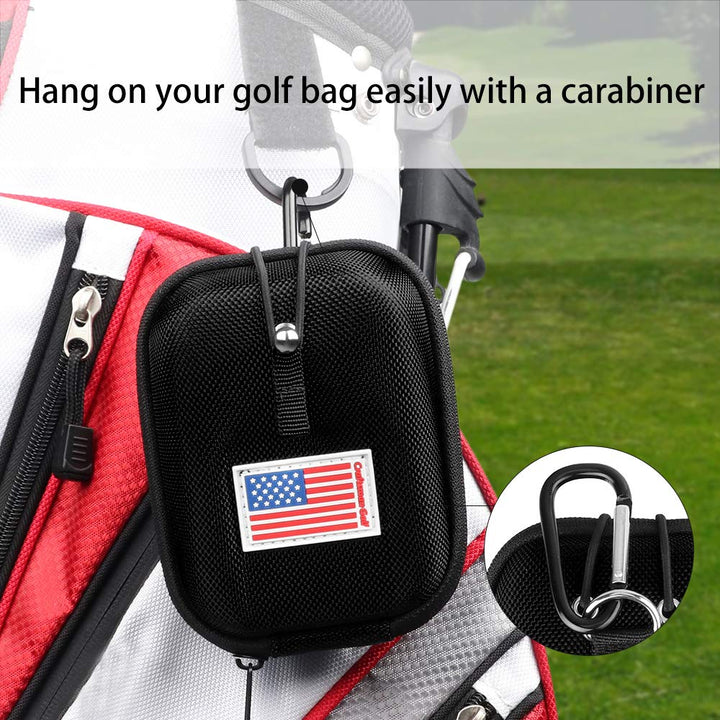 Rangefinder Case USA Flag Hard Shell for Tectectec Callaway, Universal Range Finder Carry Bag, Also for Customization with Your Name Stitched (Black)
