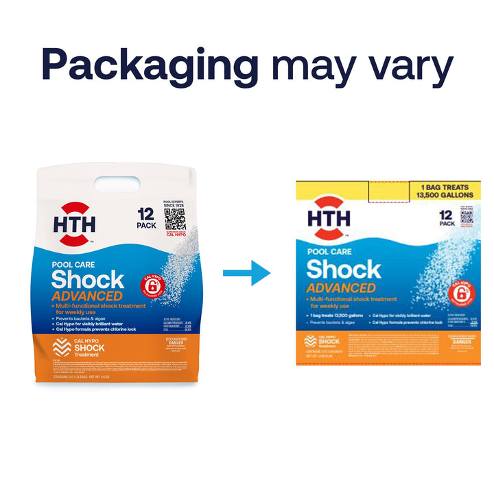 52037R Pool Care Shock Advanced, Swimming Pool Chemical - Cal Hypo Formula, Prevents Bacteria & Algae, Restores Crystal Clear Water - Shock Treatment, 1lb (12 Pack)