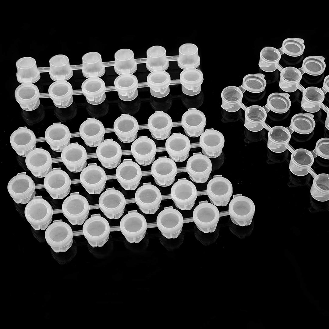 150 Pots Empty Paint Pots Strips Mini Transparent Storage Containers Paint Arts Crafts Supplies for Classrooms Schools Paintings Art Festivals, 25 Strips (2ml)
