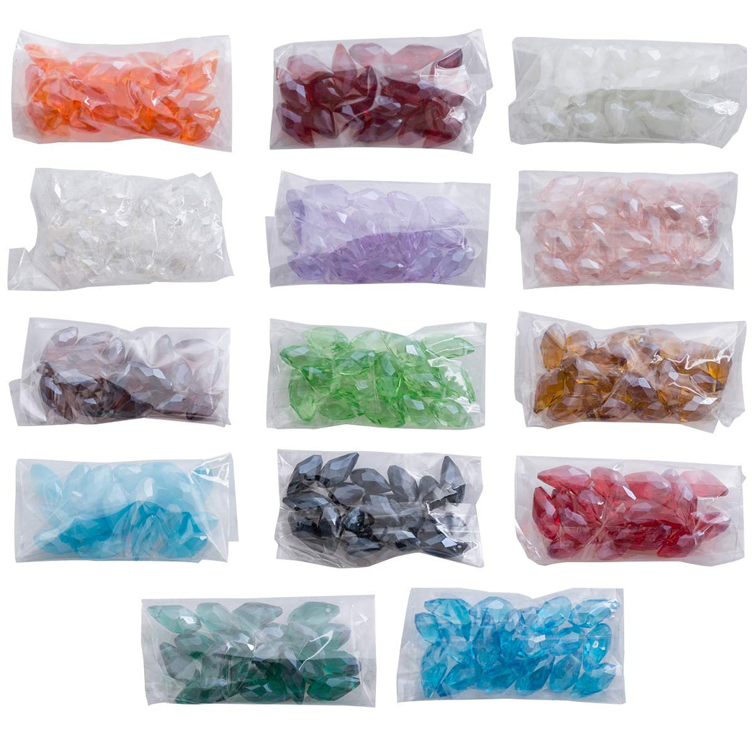 Lot 280pcs Teardrop Crystal Beads - 6x12mm Faceted Briolette Glass Beads Jewelry Making Supplie for DIY Beading Projects, Bracelets, Necklaces, Earrings & Other Jewelries