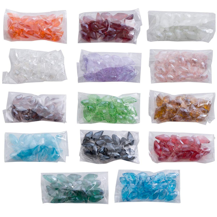 Lot 280pcs Teardrop Crystal Beads - 6x12mm Faceted Briolette Glass Beads Jewelry Making Supplie for DIY Beading Projects, Bracelets, Necklaces, Earrings & Other Jewelries