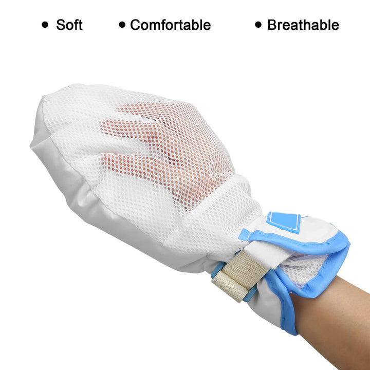 Restraint Glove Double Security Mitt Hand Restraints Safety Mitt Breathable Comfort Glove for Elderly Hand