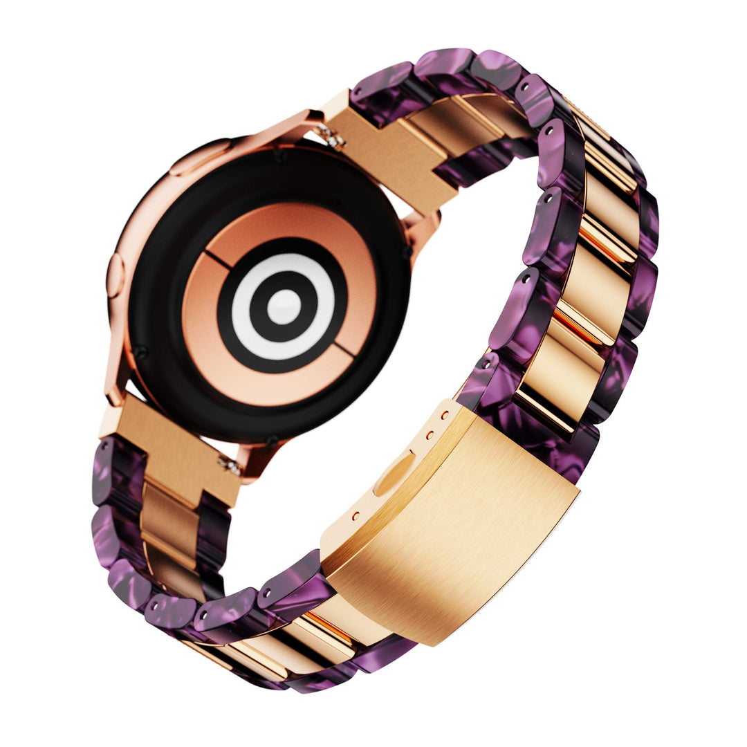 Compatible with Galaxy Watch 7 6 5 Band 40mm 44mm/ 6 Classic Band 43mm 47mm Women, 20mm Quick Release Bling Resin Band for Galaxy Watch 4 Band Classic 42mm 46mm/5 Pro 45mm/3 41mm Purple