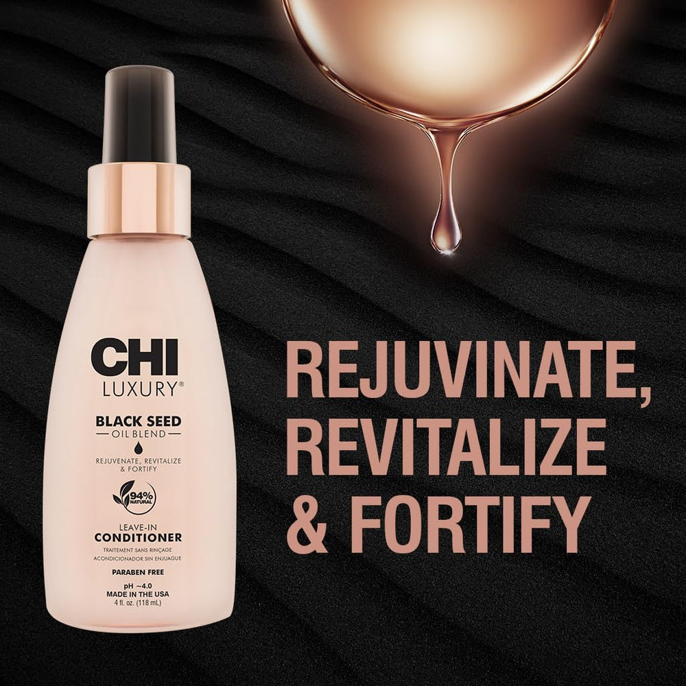 Luxury Black Seed Oil Leave-In Conditioner, Moisturizing Treatment To Strengthen Hair, Thermal Protectant, Sulfate, Paraben & Gluten-Free, 4 Oz