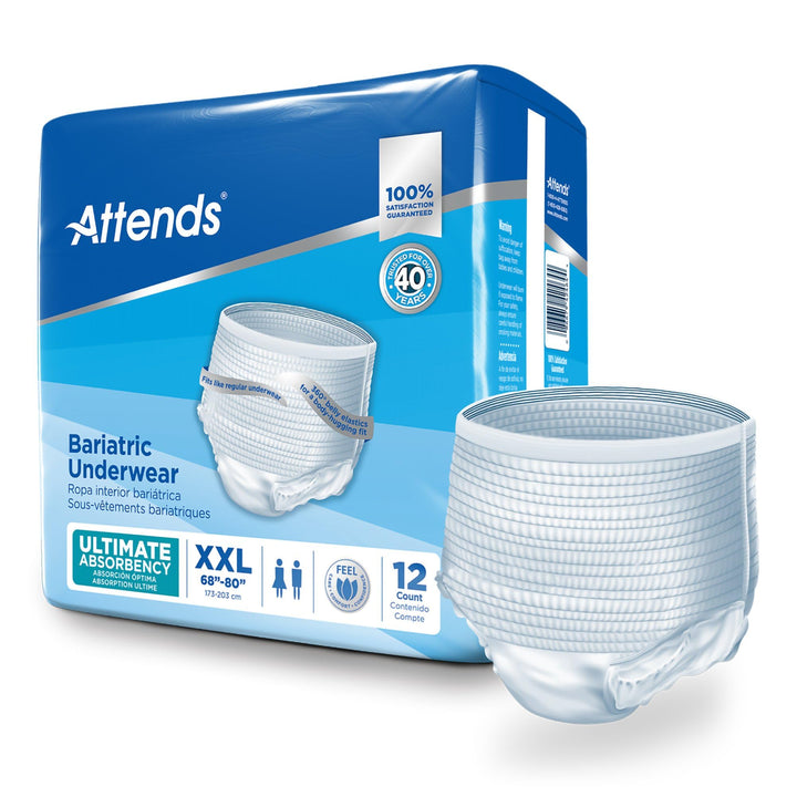 Bariatric Disposable Underwear, 2X-Large, AU50, Ultimate Absorbency, 48 Ct