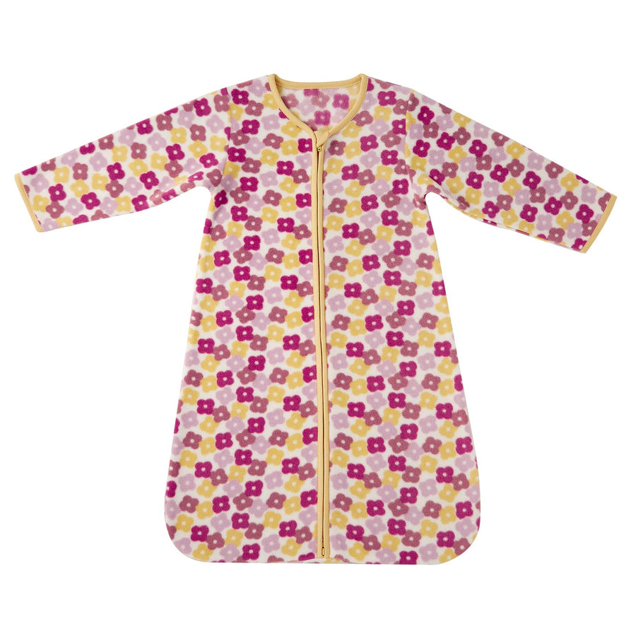 Micro Fleece Baby Sleep Sack 18-24 Months with Long Sleeves 1.5 TOG, Plush Warm Baby Wearable Blanket with 2-Way Zipper, Baby Girls Sleeping Bag for Toddler, Floral
