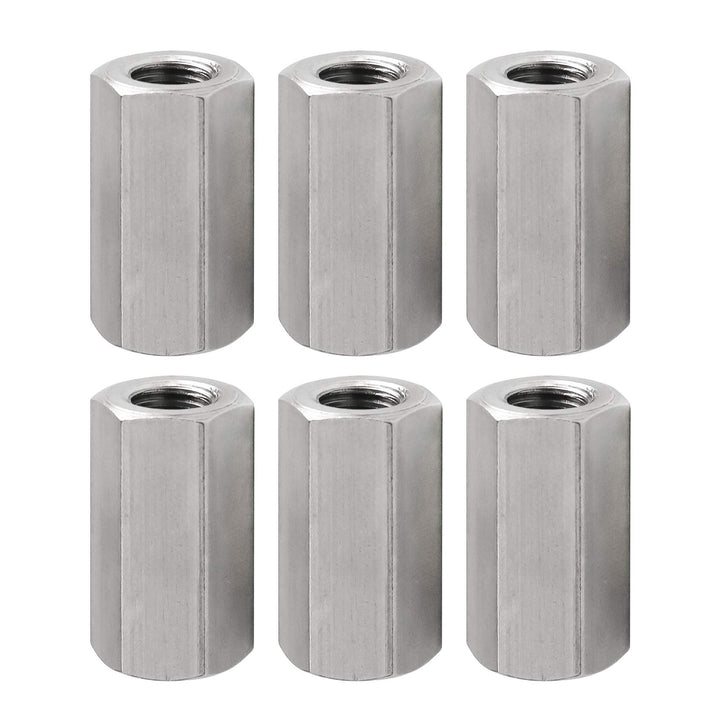 Pack of 8 M6 X 1.0-Pitch 25mm Length Hex Width 10mm Metric Hex Coupling Nut 304 Stainless Steel Rod Coupling Nuts