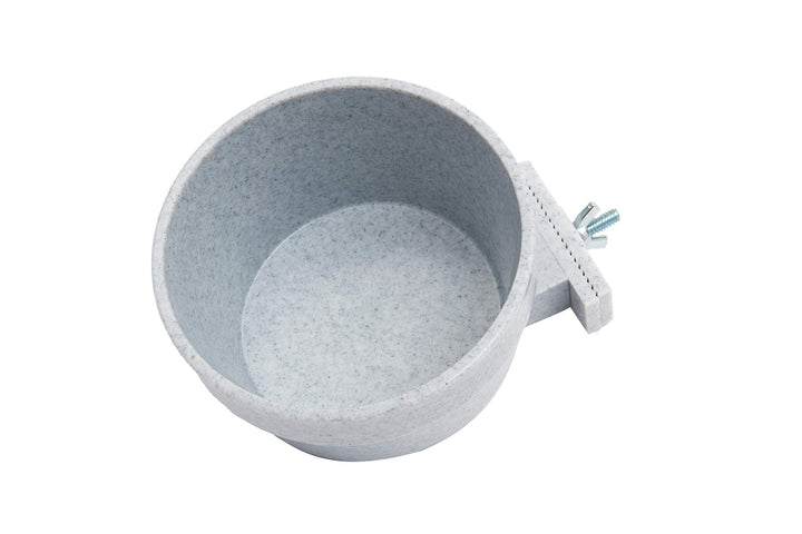 Kennel Cage Water Bowl Hanging - Non Spill Dog Crate Bowls - Durable Crate Water Bowl for Pets - Securely Attaches to Cage for Convenient Feeding and Drinking (20oz, Granite)
