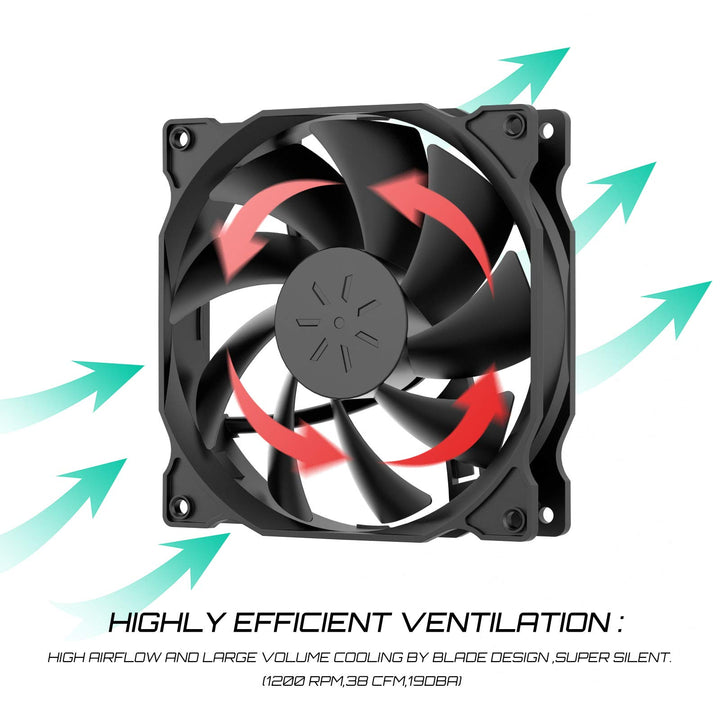 120mm PC Case Fan,High Performance,Long Life for Fan for Computer Cases Cooling,3-Pack,12BK3-3