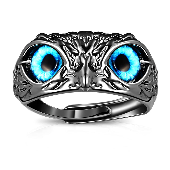 Demon Eye Owl Ring Retro Animal Open Ring Adjustable Owl Ring Open Animal Rings Statement Ring Jewelry for Women Girls Men Ring Jewelry Fingers Accessories, one size, Metal, alloy