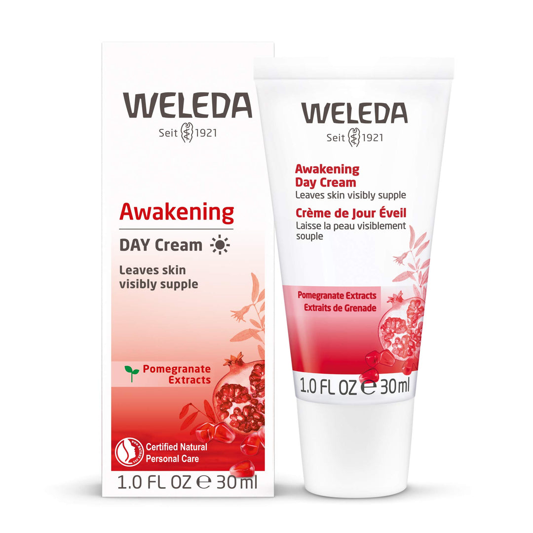 Awakening Day Face Cream, 1 Fluid Ounce, Plant Rich Moisturizer with Pomegranate Extract, Argan and Macadamia Oils