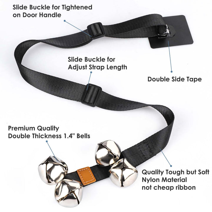 Dog Doorbells for Potty Training, 3 Snaps Adjustable Puppy Dog Door Bells with 7 Extra Loud Bells for Dogs Training, Housebreaking, Door Knob, Ring to Go Outside Puppy Pet Supplies