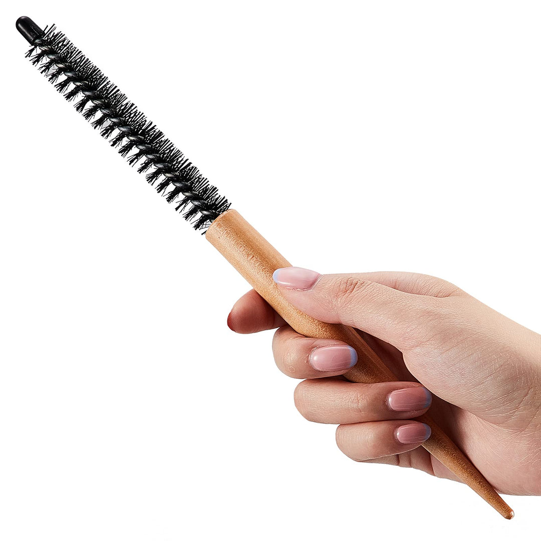 Mini Round Quiff Comb Hair Styling Brush for Thin Hair, Short Hair, Bangs, Beard, Lifting, and Curling (10.24 Inch)
