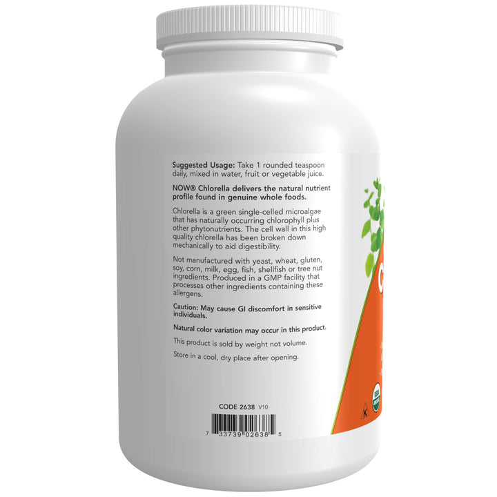 Supplements, Organic Chlorella Powder with naturally occurring Chlorophyll, Beta-Carotene, mixed Carotenoids, Vitamin C, Iron and Protein, 1-Pound