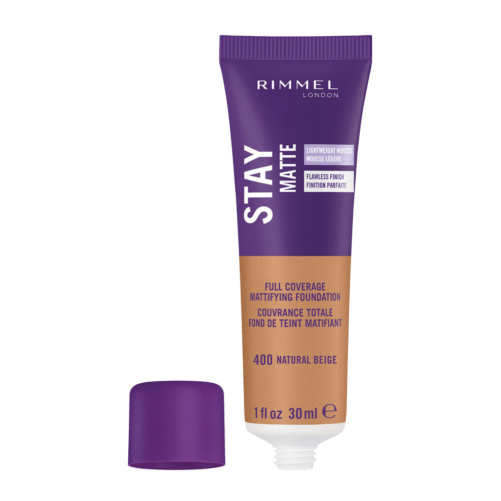 London Stay Matte Liquid Mousse - 400 Natural Beige - Foundation, Lightweight, Shine Control, Oil-Free, 1oz