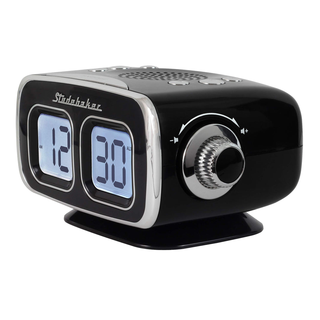 Large Display LCD AM/FM Retro Clock Radio USB Bluetooth Aux-in Bedroom Kitchen Counter Small Footprint (Teal)