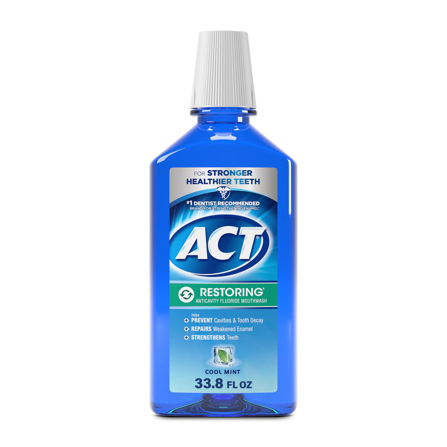 Act Restoring Mouthwash, Cool Splash Mint, 33.8-Ounce Bottles (Pack Of 3)