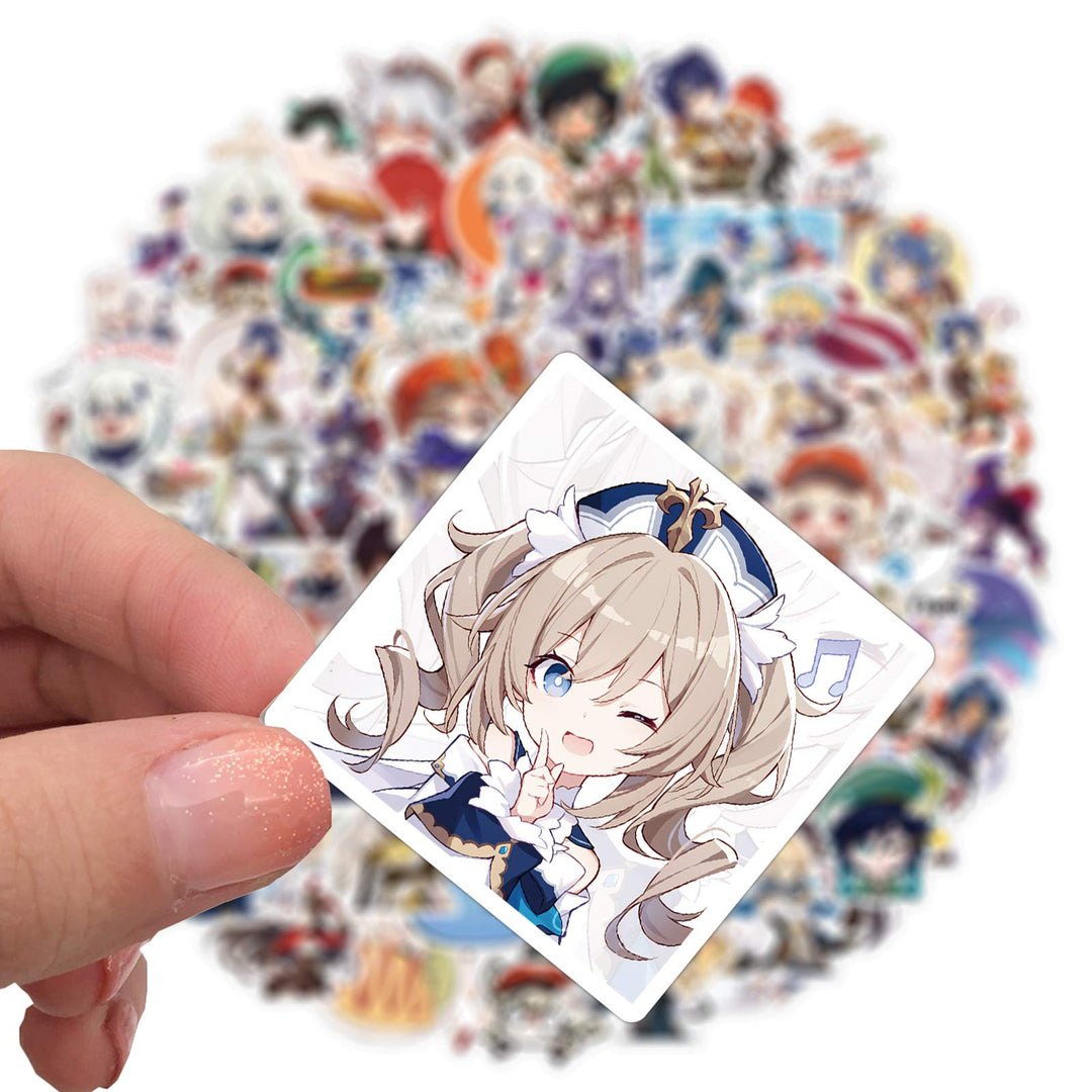 Genshin Impact Stickers 100pcs Video Game Stickers Waterproof Vinyl for Laptop Hydroflask Water Bottle Skateboard Luggage (100, Cute)