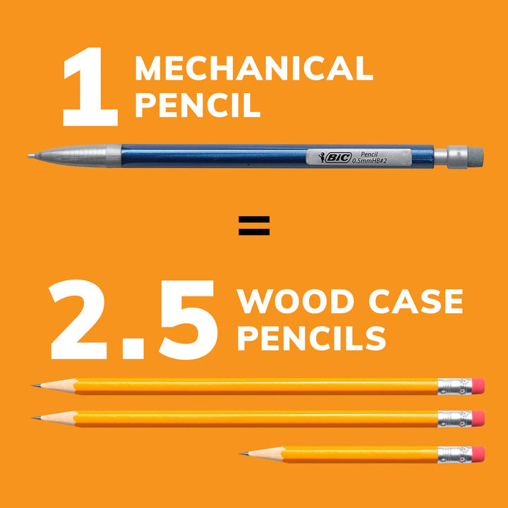 Xtra-Precision Mechanical Pencil, Metallic Barrel, Fine Point (0.5mm), 24-Count, Doesn't Smudge and Erases Cleanly