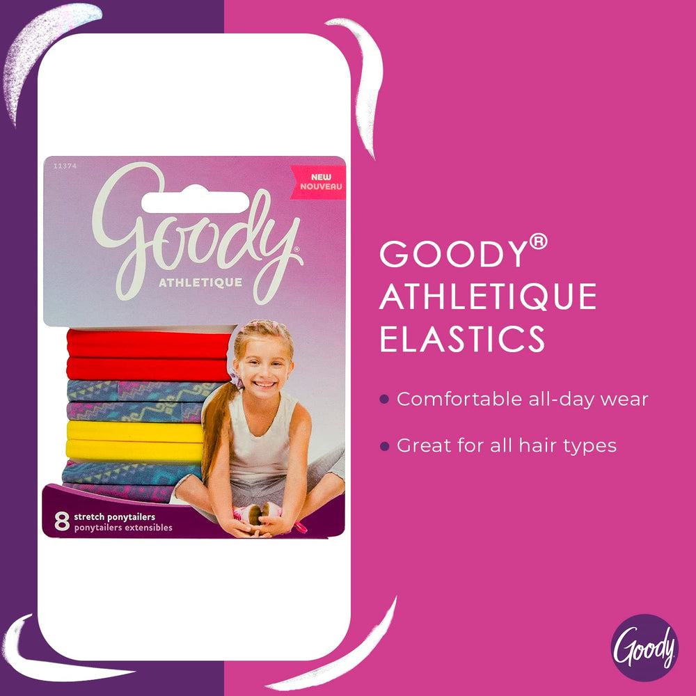 Goody Athletique Stretch Ponytail Holders, 8 count