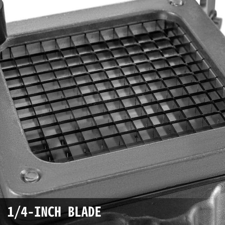 Happybuy Commercial Vegetable Fruit Chopper 1/4 Blade Heavy Duty Professional Food Dicer Kattex French Fry Cutter Onion Slicer Stainless Steel for Tomato Peppers Potato Mushroom, Silver