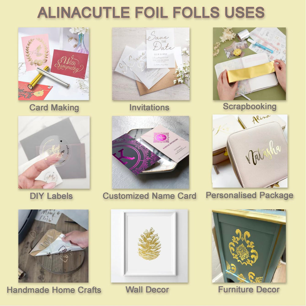 Alinacutle Silver Dots Laser Toner Reactive Foil Roll Metallic Transfer Hot Foil Sheet for Scrapbooking Paper Crafts/Planner/Invitation 7.60IN Width,16.40FT Length,1/PK