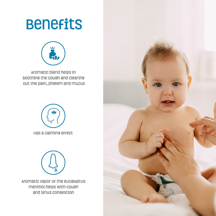 Nature's Baby Organics Ah-Choo! Chest/Cold/Vapor Rub, Eucalyptus, 2 oz. | Soothing Breathing Relief for Babies, Kids, & Adults! Natural for Sinus Congestion & Flus| No Synthetics, Glutens, Parabens