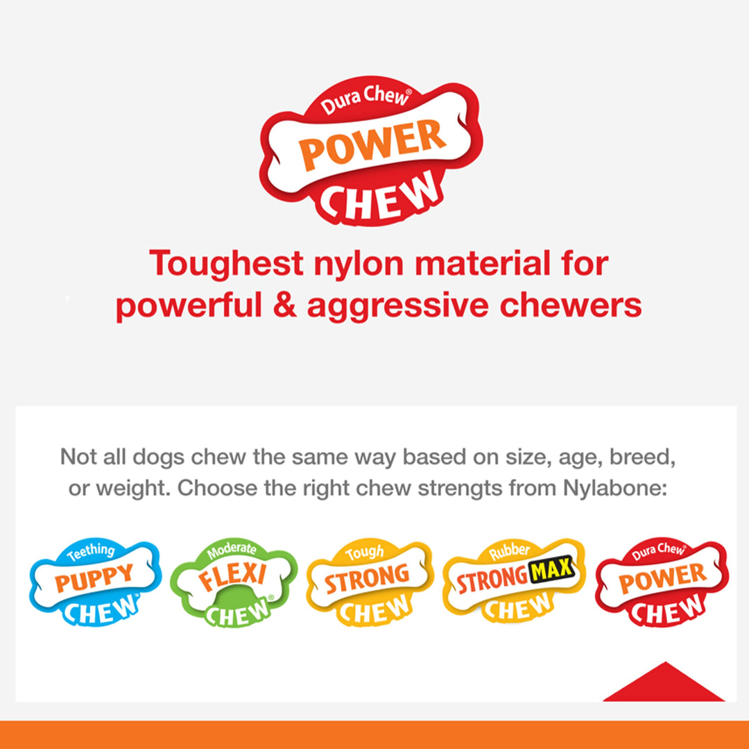 PRO Action Dental Bone Power Chew Toy for Dogs, Dog Toys for Aggressive Chewers, Bacon Flavor, Large - Up to 50 lbs, 1 Count