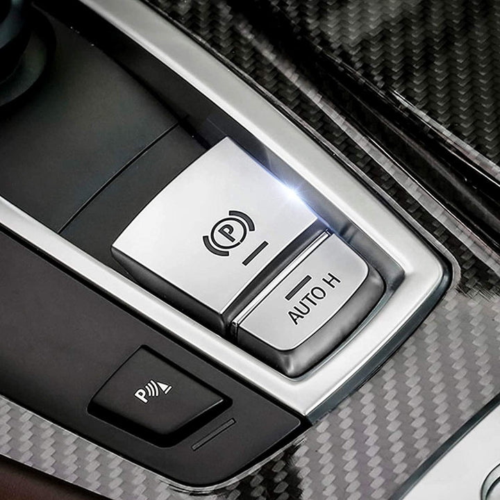 Parking Brake Button for BMW F10 F01 F15, E-brake Switch Chrome Stickers for 5 7 X5 Series
