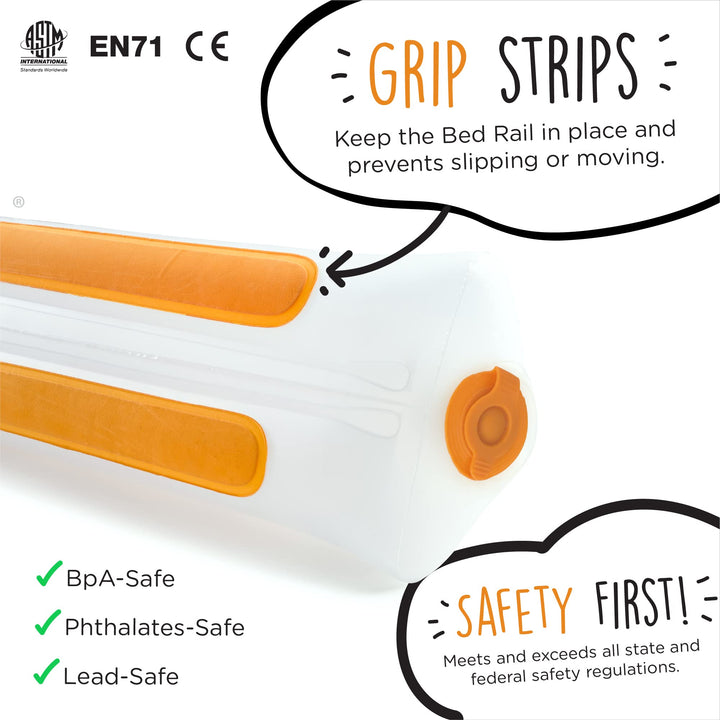 {2-Pack} Shrunks Inflatable Bed Rail for Toddlers | Travel Bed Rail for Kids, Adults, and Elderly | Portable Toddler Bed Bumpers| Blow Up Bed Guard Rail for Twin, Full, Queen, King Size Beds