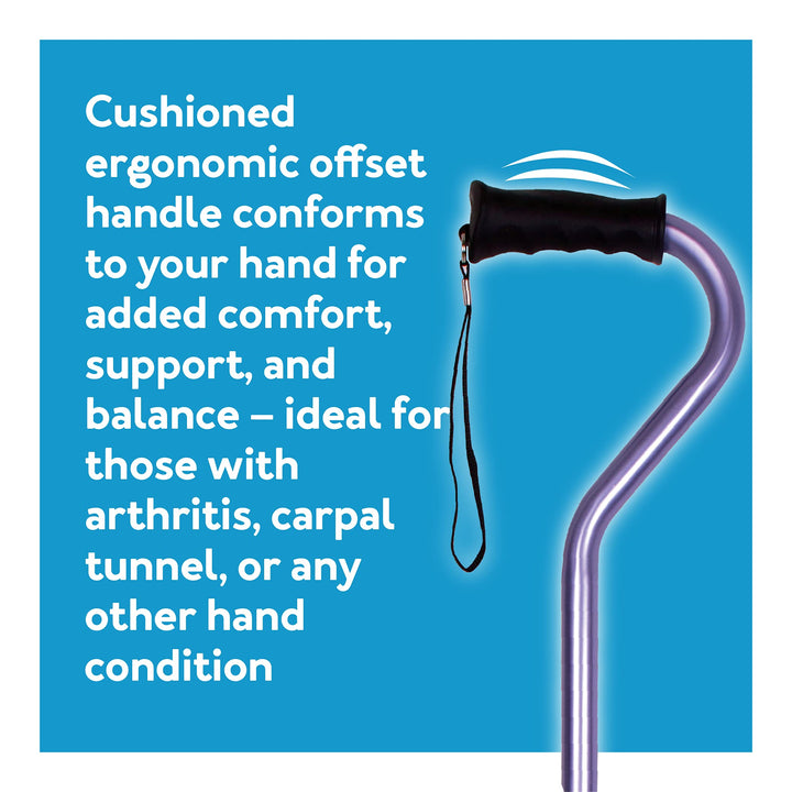 Ergo Offset Cane, Blue Floral, 0.87 Pound