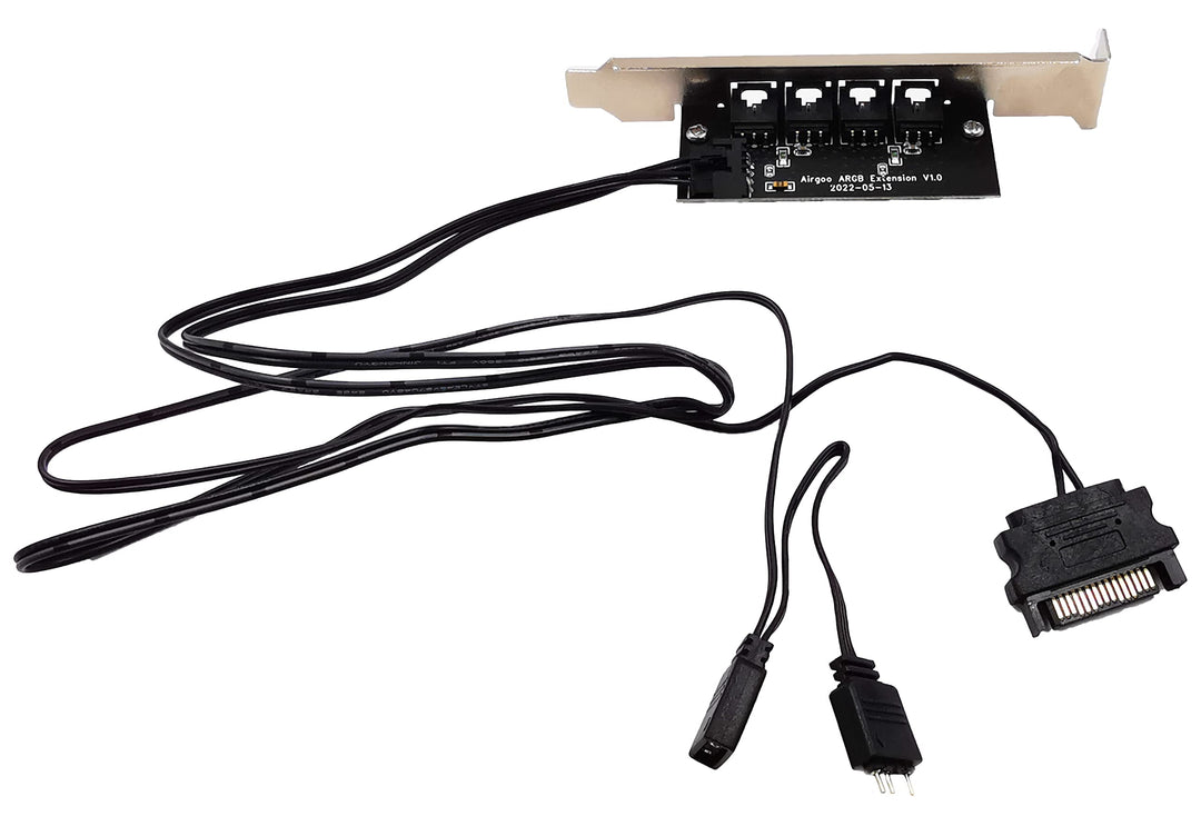 Airgoo PCI Slot ARGB Extension Card, Extend Sync Lighting Effects Out of Chassis to Your Desk, Monitor or Wall for 5V 3-pin Aura SYNC, Gigabyte RGB Fusion, MSI Mystic Light Sync, Internal Sata Powered