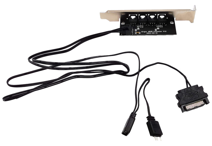 Airgoo PCI Slot ARGB Extension Card, Extend Sync Lighting Effects Out of Chassis to Your Desk, Monitor or Wall for 5V 3-pin Aura SYNC, Gigabyte RGB Fusion, MSI Mystic Light Sync, Internal Sata Powered