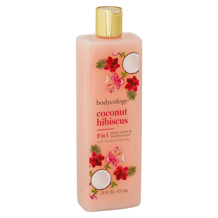 Coconut Hibiscus 2 in 1 Body Wash & Bubble Bath | Gentle Cleansing, Nourishes the Skin, Long-Lasting Fragrance | Paraben & Phthalete Free, Cruelty Free - 473 ml (Pack of 1)