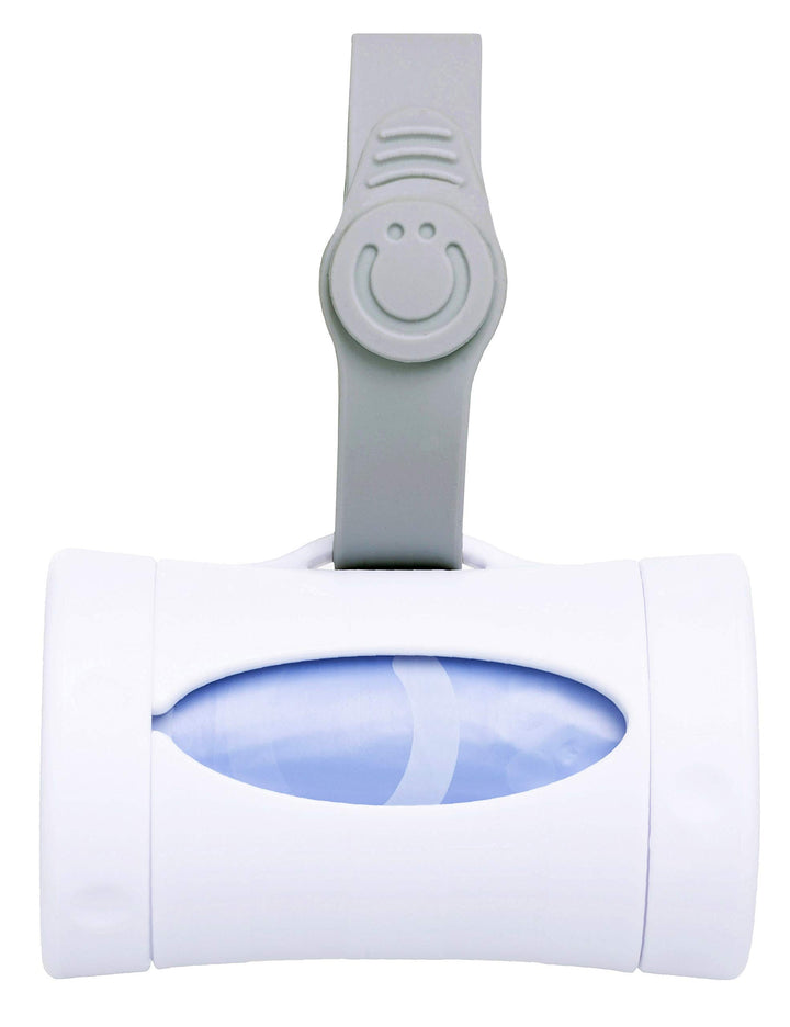 Retractable On the Go Bag Dispenser for Baby Travel, Diaper Bag Accessory Must Have for Newborn, Helpful Baby Item, Baby Gift, Lavender Scented, White