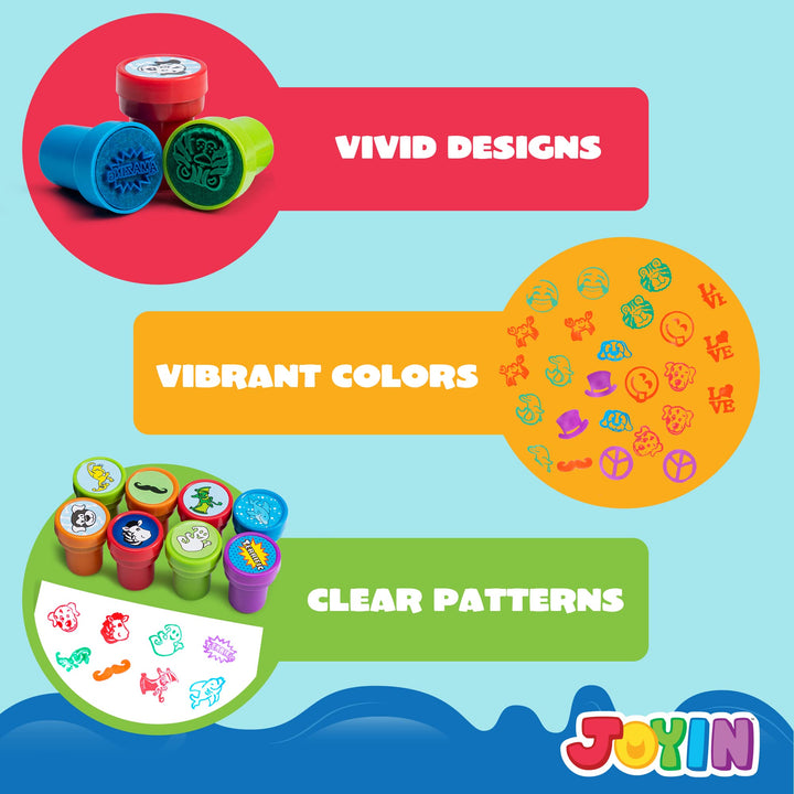 100PCS Assorted Stamps for Kids Self-Ink Stamps for Party Favor, Teacher Stamps, Kids Treasure Box, Prize for Classroom, Easter Egg Stuffers (50 Designs, Dinosaur, Halloween Stampers)