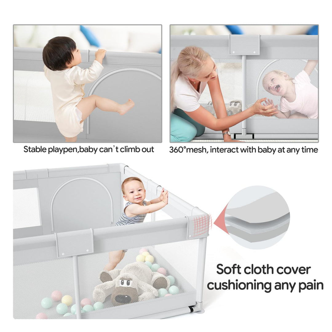 Baby Playpen, Playpen for Babies & Toddlers, 47x47 Small Baby Play Pen,Toddler Playpen for Apartment,Play Yard for Baby,Baby Activity Play Fence, Extra Large Baby Playard
