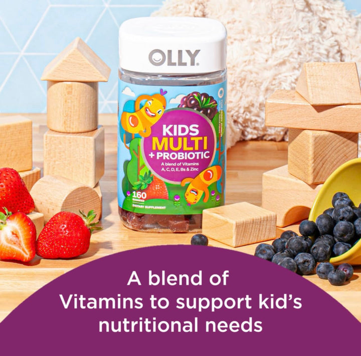 Kids Multivitamin + Probiotic 160 Gummies (2pack) Gummy, Digestive and Immune Support, Vitamins A, D, C, E, B, Zinc, Kids Chewable Supplement, Berry, 160CT (2 Pack) (320)