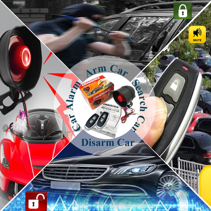 Car Horn Siren Alarm,Universal Car Alarm Security Protection System with 2 Remote Controls,7-Level Sensitivity,12v,Anti-Theft Device,No Thread Trimmin,Non-Destructive Installation (CW-8110)