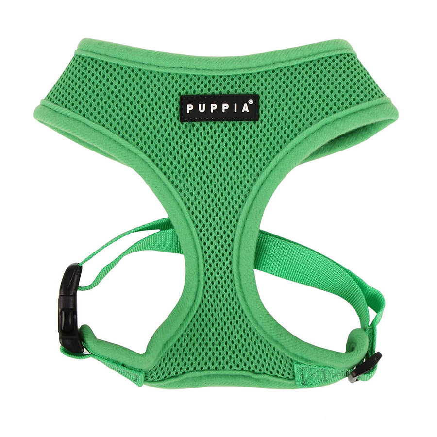 Soft Dog Harness No Choke Over-The-Head Triple Layered Breathable Mesh Adjustable Chest Belt and Quick-Release Buckle, Green, Small