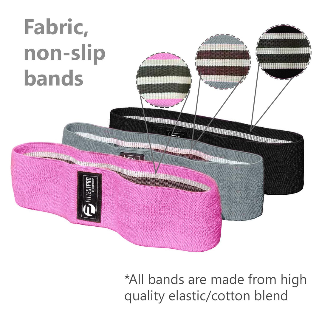 Resistance Loop Exercise Bands - Set of 5 Stretch Bands for Working Out with Instruction Guide & Carry Bag - Elastic Band for Home Workout & Physical Therapy for Women and Men 12 x 2