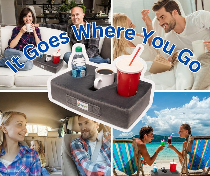The Original Gray-As Seen on TV-The World's Best Couch/Bed/Car Cup Holder for Drinks/Snacks/Remotes! (Brown)