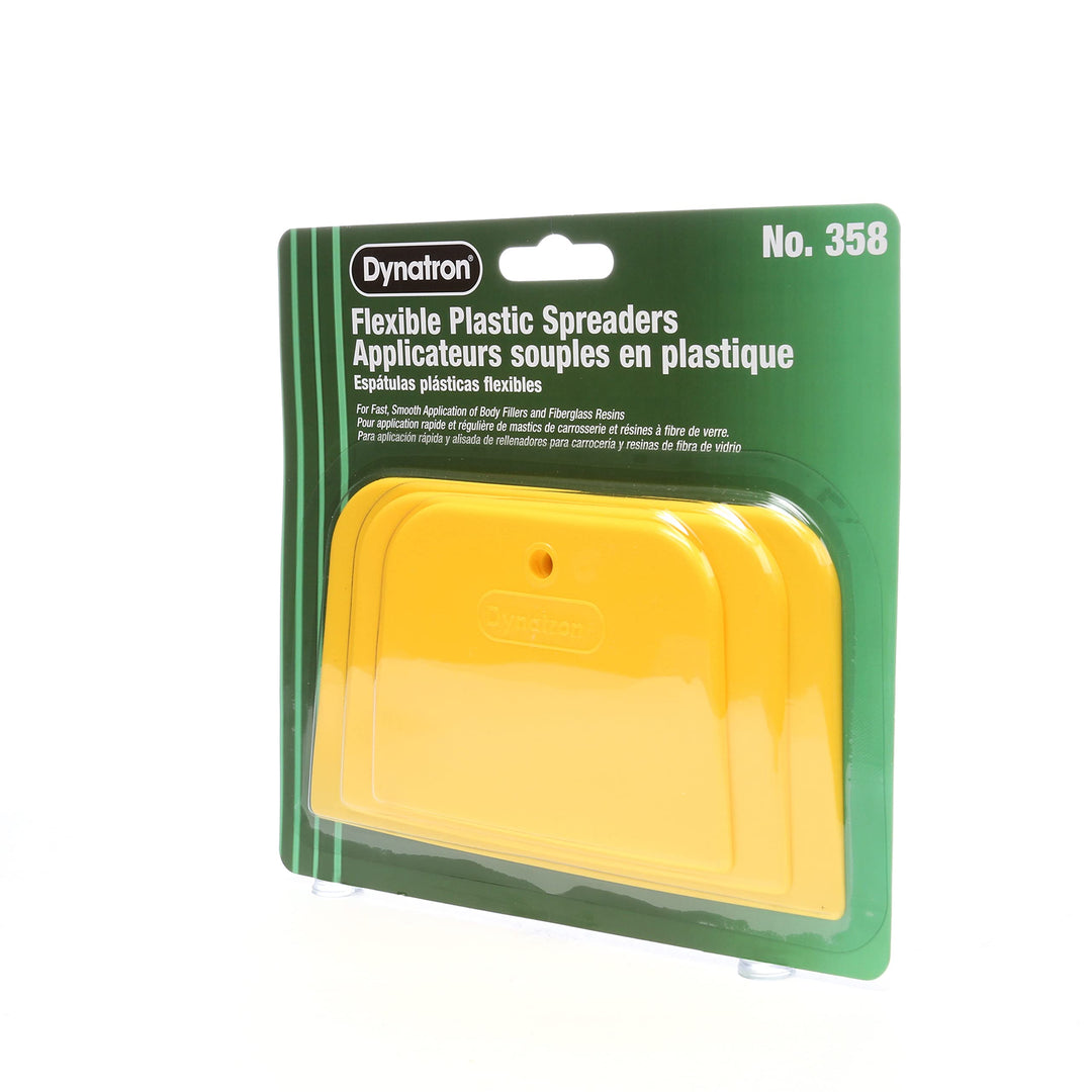 Dynatron, 358, 1 Pack of 3 Spreaders, 4”, 5” and 6”, Used for Spreading of Fillers, Caulks, Glazes and Putties