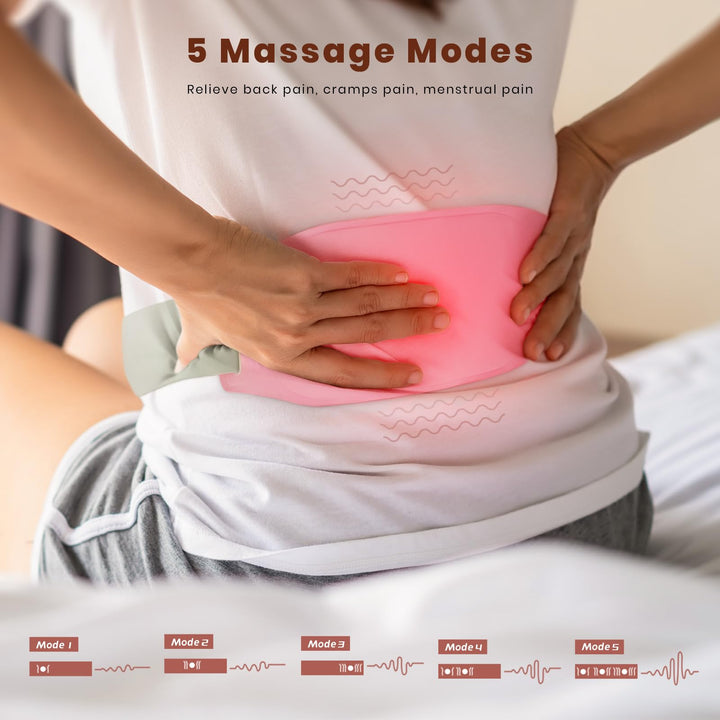 Portable Heating Pad for Cramps and Back Pain, Menstrual Cramp Relief Wearable Heating Pad for Women and Girls, Wireless Heating Pads with 3 Temperature Setting & Battery Powered