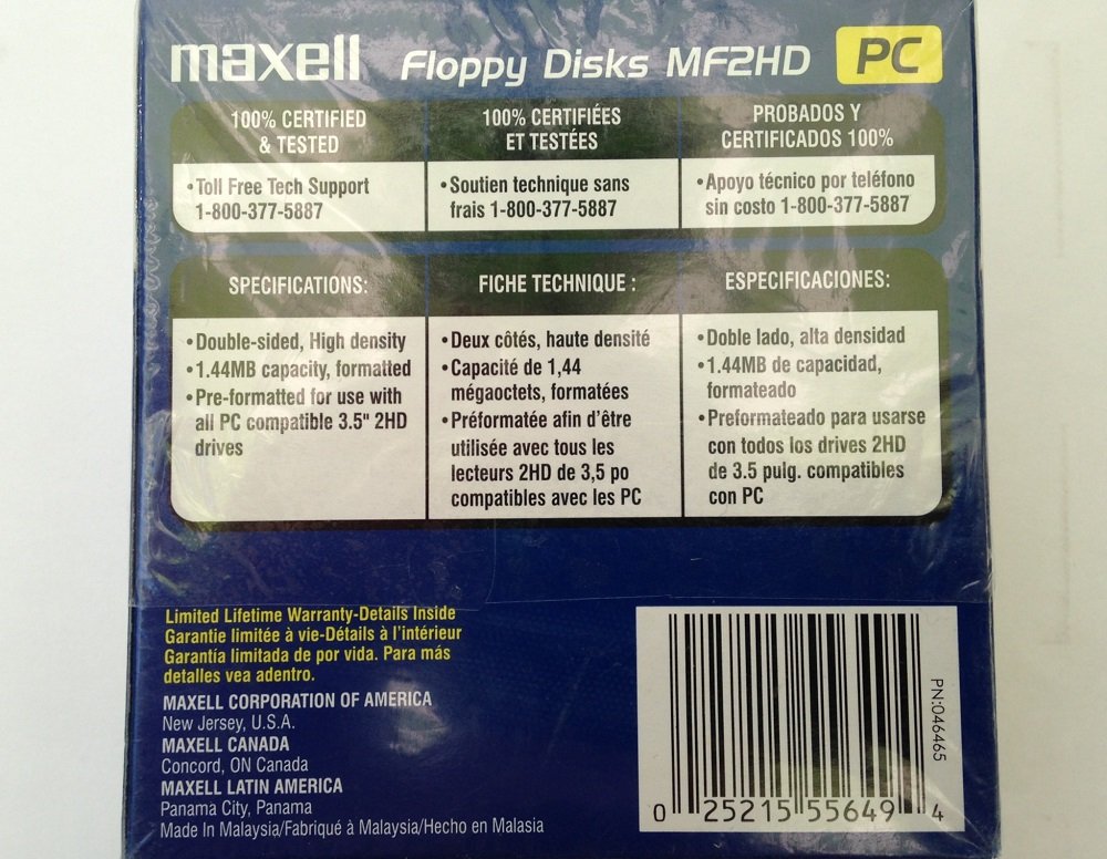 3.5 HD 1.44MB Pre-Formatted MF2HD 10-Pack