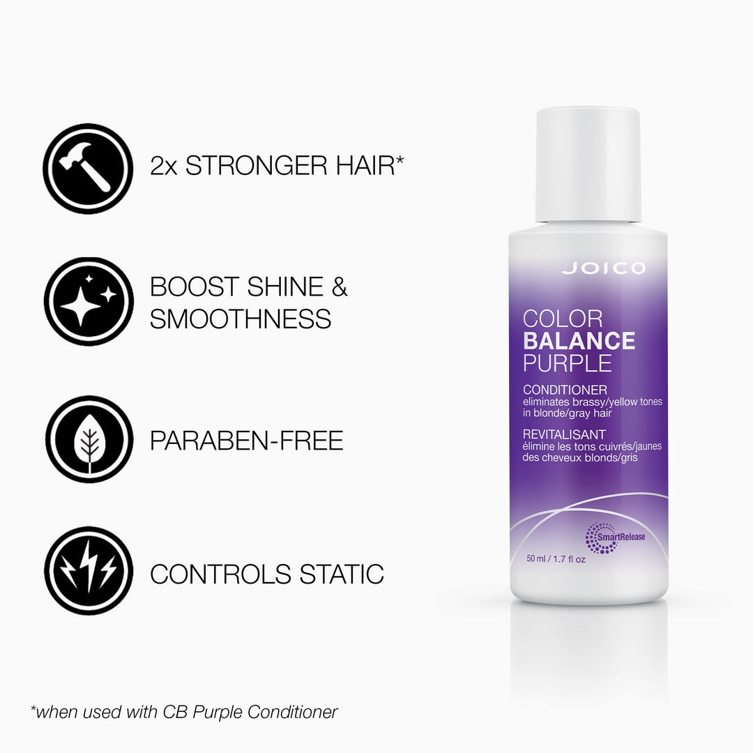 Color Balance Purple Conditioner | Eliminate Brassy and Yellow tones | Repair and Protect Color-Treated Hair | For Cool Blonde or Gray Hair, 1.7 fl. oz.