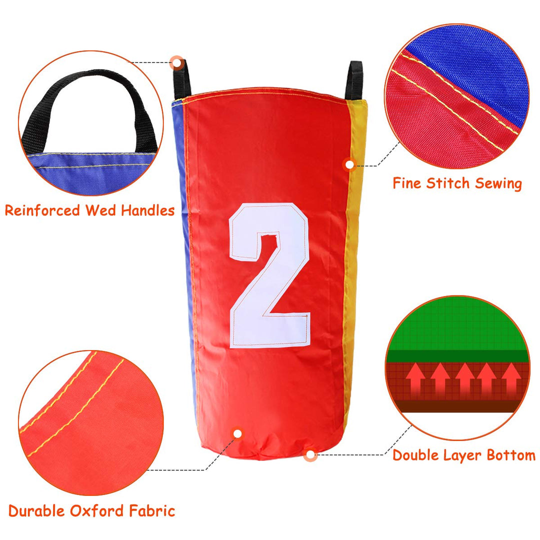4 Pack Sack Race Bags 26.4 Hx12.6 W, Sack Race Bag Set for Kids with Figure Marked, Great for Outdoor Party Activities, Picnics, Birthday Parties, Family Reunions