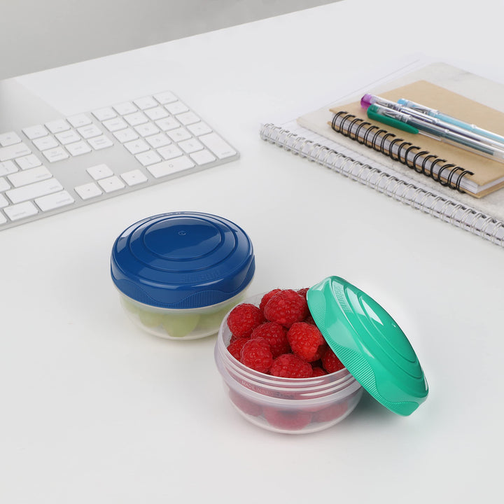 to GO PortionPod Food Storage Containers, Small Snack Pots, BPA - Free, Assorted Colours, 2 x 210 ml