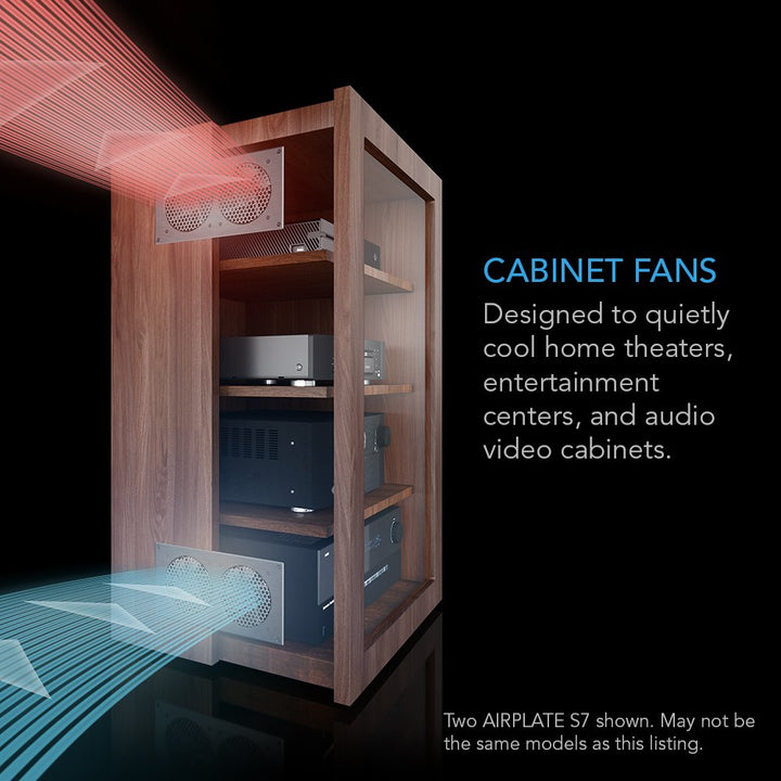 AIRPLATE S5, Quiet Cooling Fan System 8 with Speed Control, for Home Theater AV Cabinets