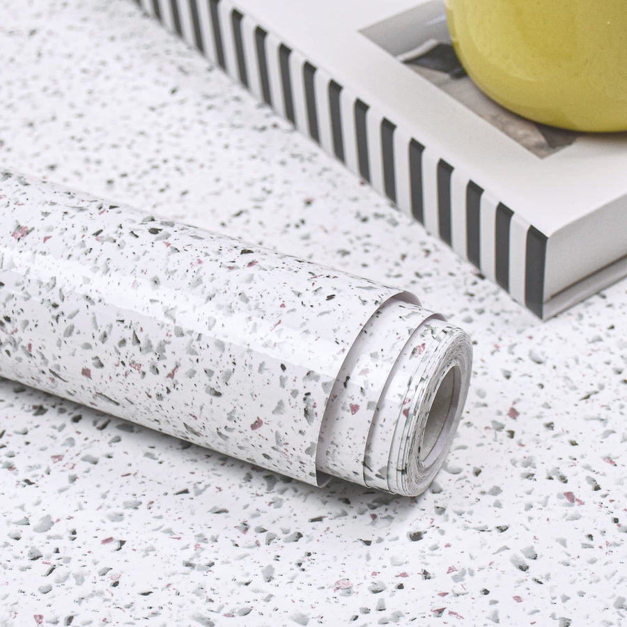 Glossy Marble Contact Paper for Countertop Marble Peel and Stick Wallpaper Granite Wallpaper White Marble Sticker Waterproof Marble Self Adhesive Wallpaper Removable15.7”×118” Easy to Install